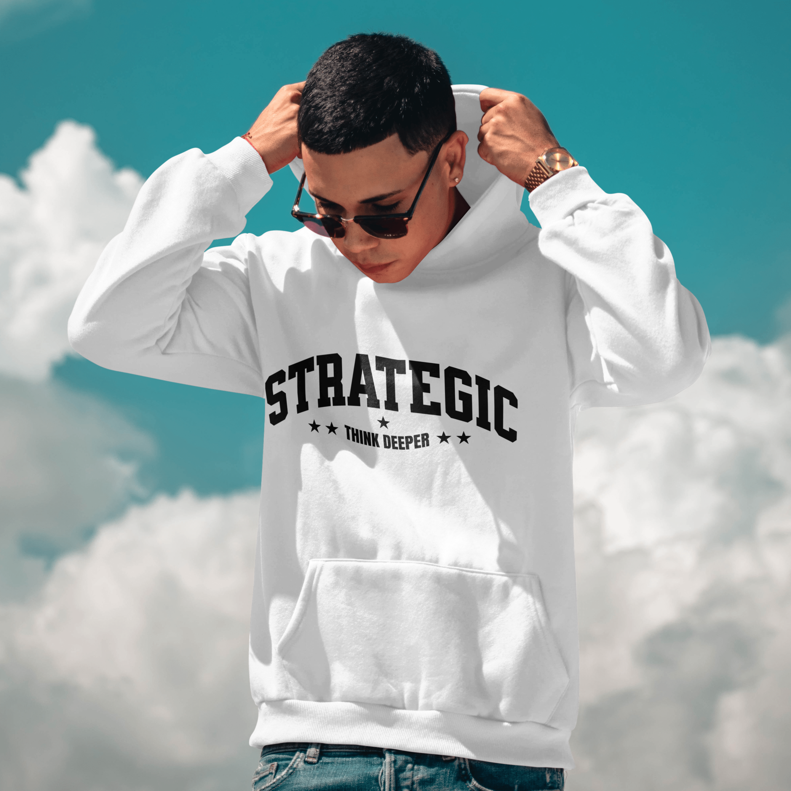 Strategic Think Deeper Graphic Hoodie – Motivational Streetwear Hoodie | RapidArtz