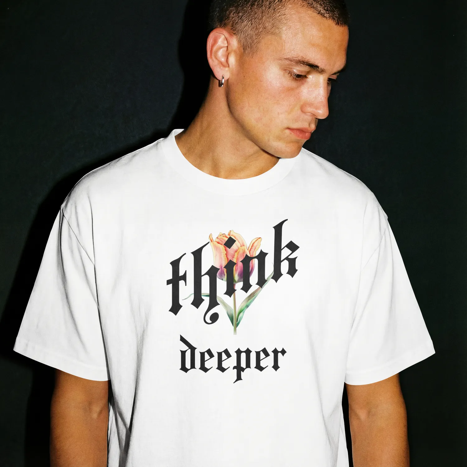 RapidArtz "Think Deeper" T-Shirt – Minimal Streetwear Graphic Tee