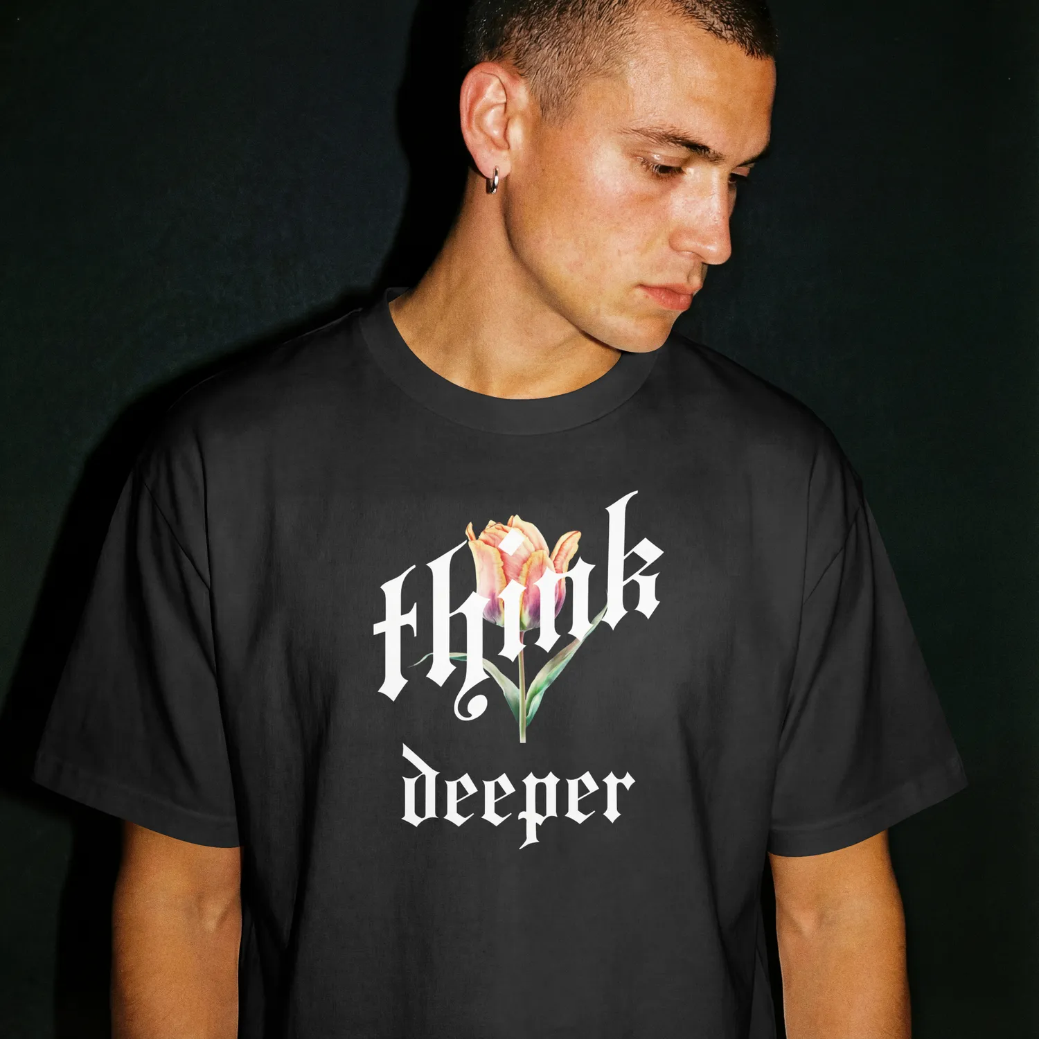 RapidArtz "Think Deeper" T-Shirt – Minimal Streetwear Graphic Tee