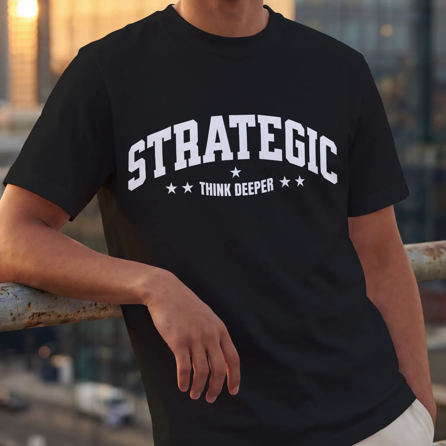 RapidArtz “Strategic Think Deeper” T-Shirt – Minimal Mindset Streetwear Graphic Tee