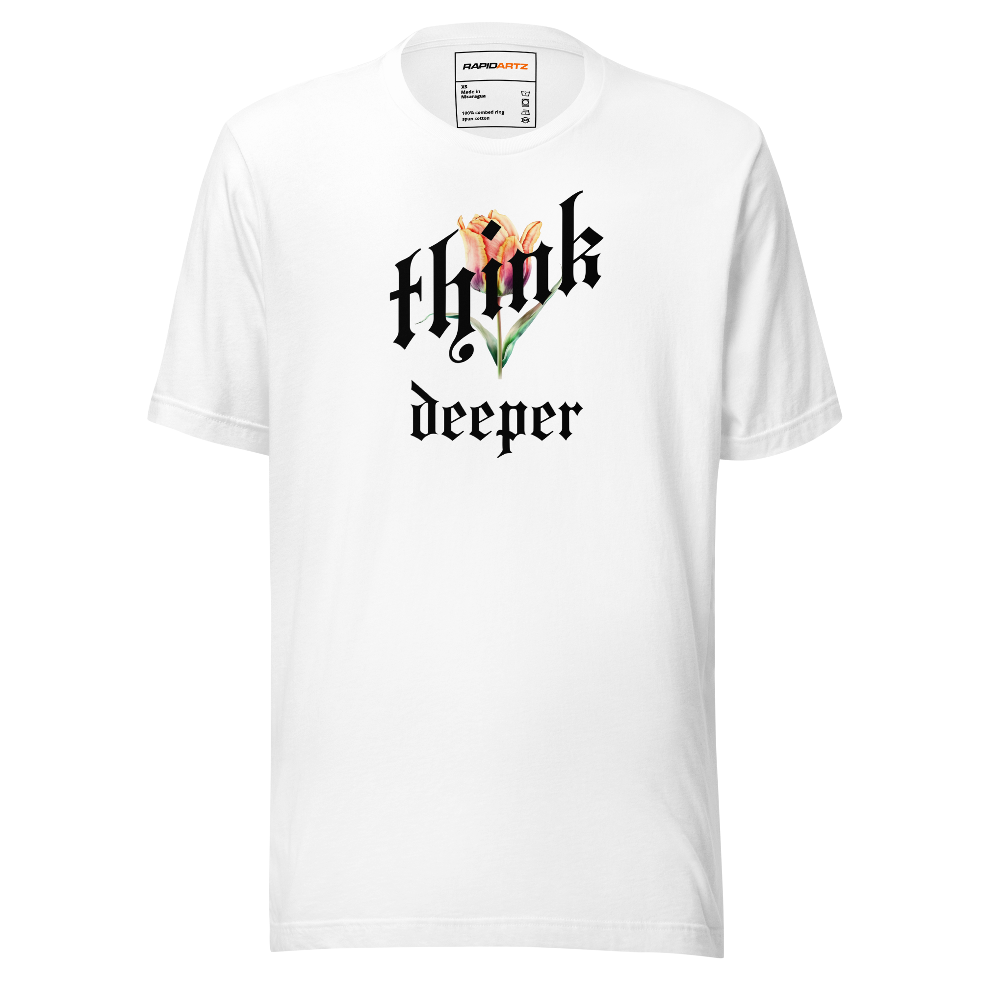 RapidArtz "Think Deeper" T-Shirt – Minimal Streetwear Graphic Tee